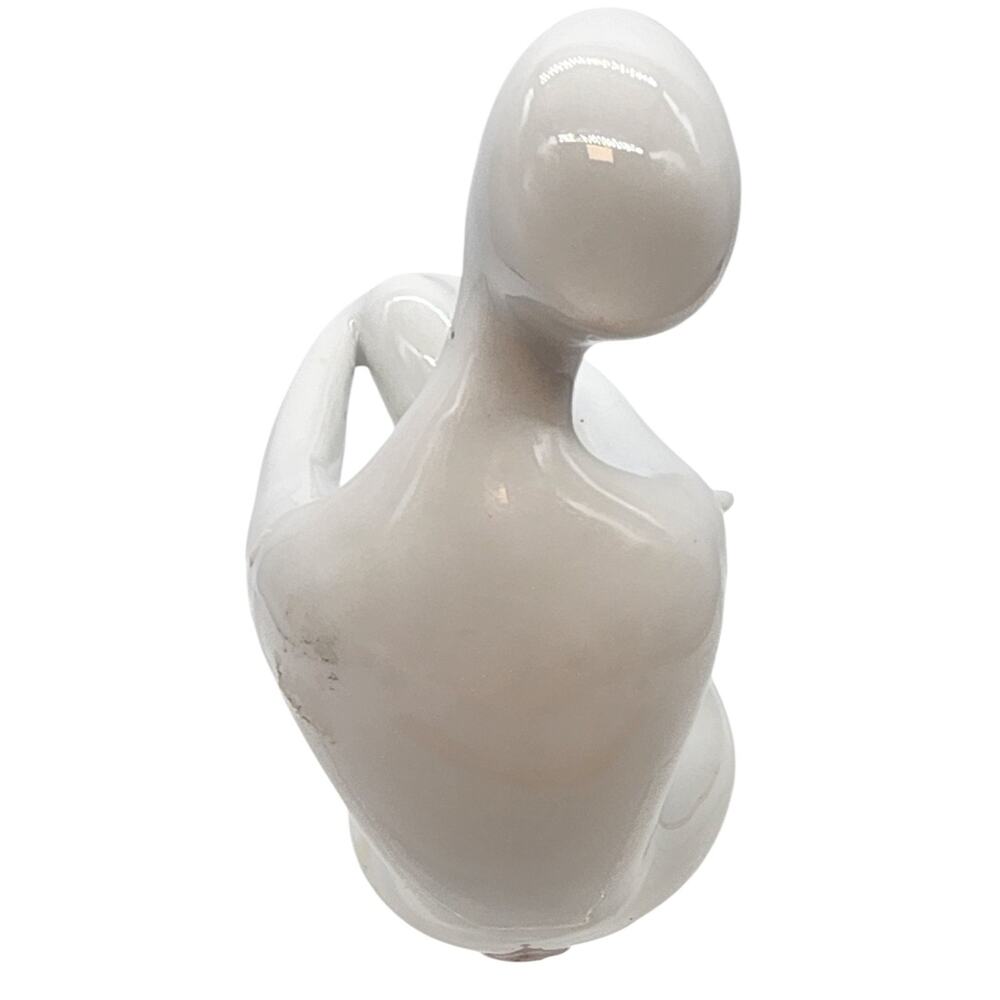 Large Antique Royal Dux Porcelain Nude Woman Hugging Knee By Jitka Forejtova - Picture 4 of 8